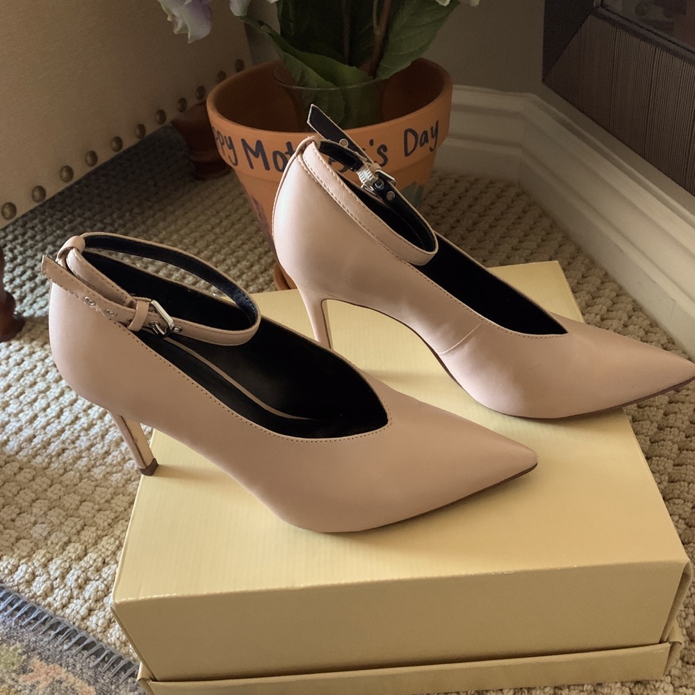 Nine West blush ankle strap pumps